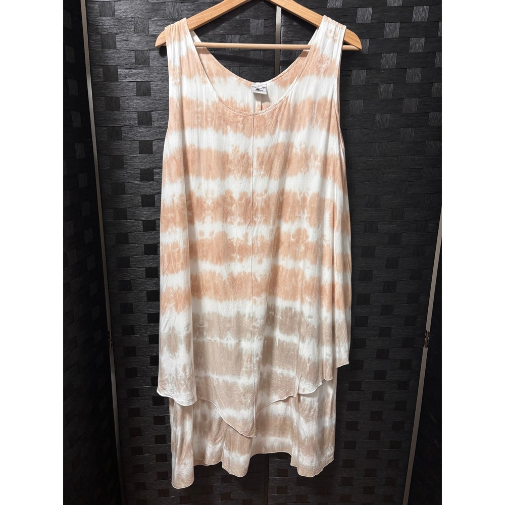 Shift Dress Women L Layered Lagenlook Boho Beach Resort Coastal Relaxed Festival